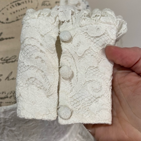 LoveShackFancy Alela White Lace Eyelet Bustier Long Sleeve Mini Dress Sz Small - Picture 9 of 15